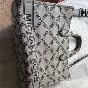 Michael Kors Black and Gray Monogram Briefcase